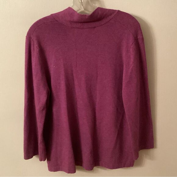 NORM THOMPSON SIZE MEDIUM PURPLE LAMBSWOOL CASHMERE CARDIGAN - Picture 4 of 5